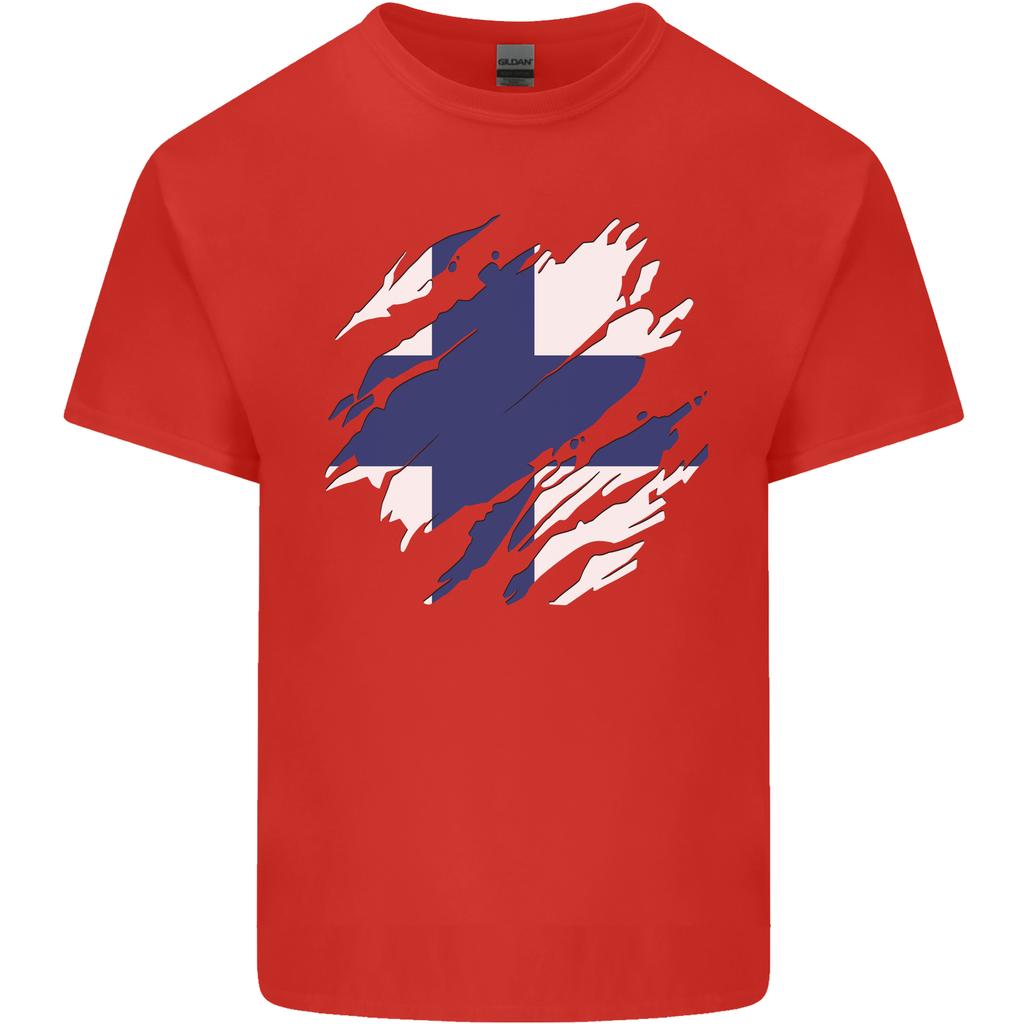 Torn Finland Flag Finnish Day Football Unisexs Light Cotton TShirt