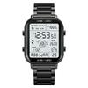 SKMEI 1888 New Design Golden Mens Digital Watch Costume Stainless Steel Band Rectangle Chrono Vintage Business Wristwatch