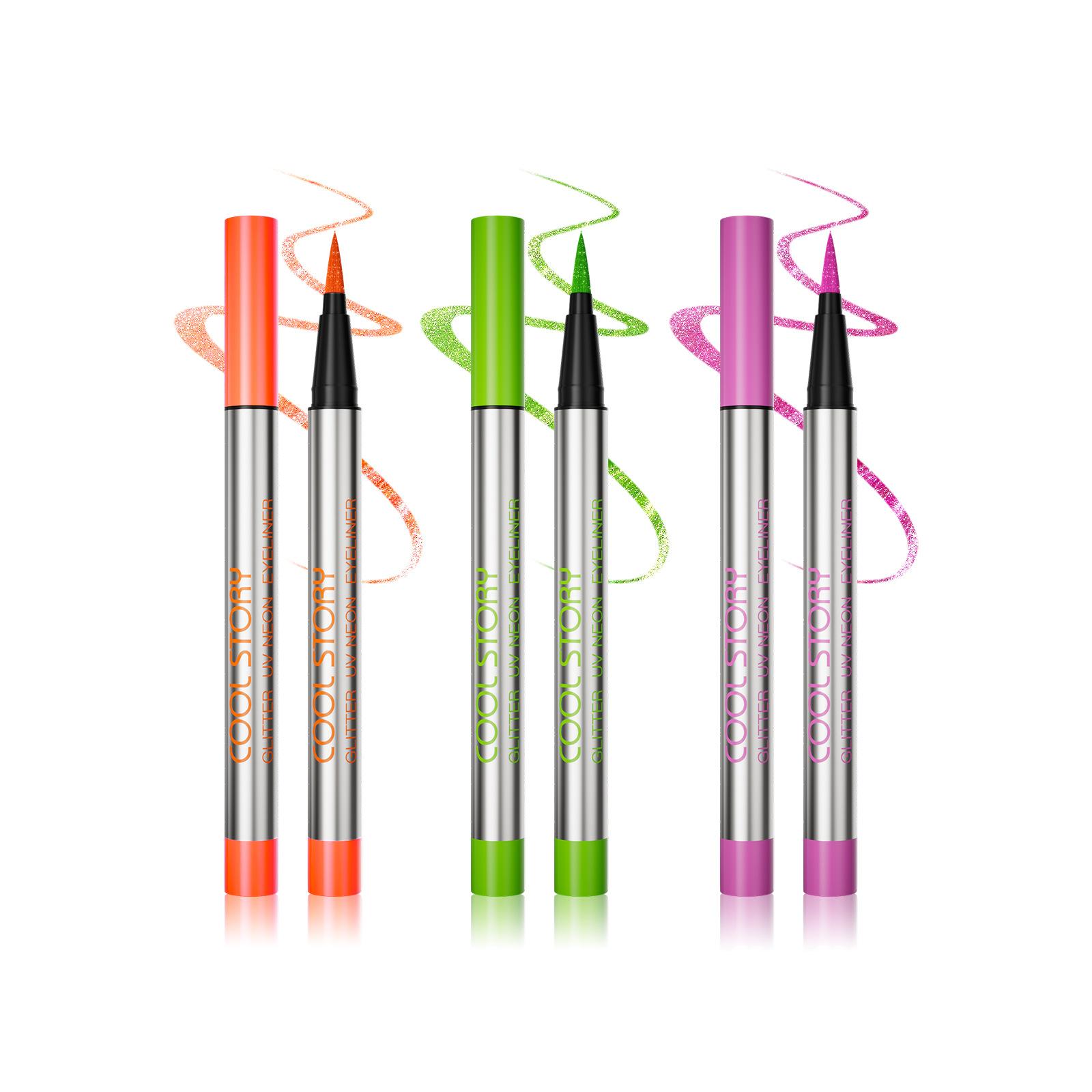 

Набор из 3 перламутровых флуоресцентных подводок для глаз, УФ-краска для лица, стойкая, быстросохнущая, водостойкая, от пота, для боди-арта, подходит для сцены, Хэллоуина B