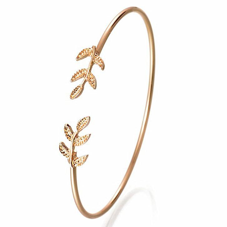 

New Leaf Cuff Bracelets for Women Punk Personality Open Bangle Cuff Bracelet Pulseiras Pulseira Feminin Tiny Hand Jewelry