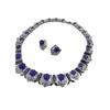 Medieval Vintage Heavy Industry Exquisite Long Sweeping Shoulder Purple Gemstone Diamond Earrings High-End Stud Earrings Luxury Necklace