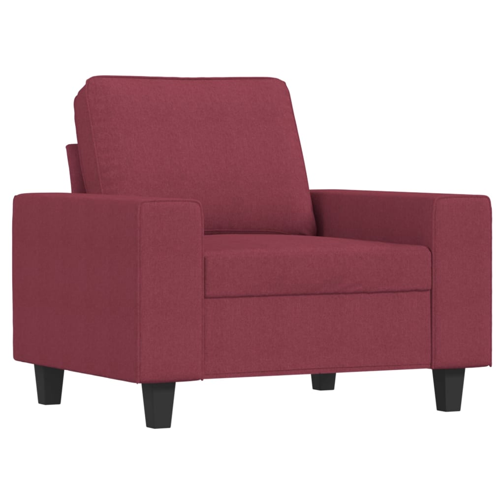 Vidaxl Fotel Z Podnóżkiem, Winna Czerwień, 60 Cm, Obity Tkaniną