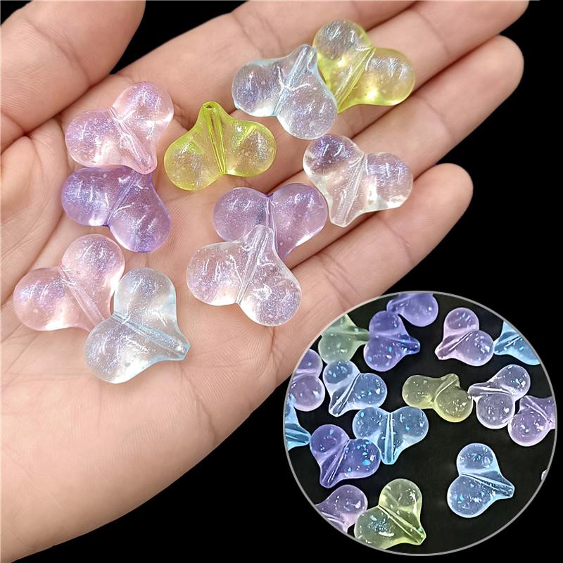 

10 шт. светящийся тонкий мерцающий порошок лука-шалота с вертикальным отверстием персиковое сердце бусины модные материалы ручной работы DIY браслет ожерелье аксессуары разноцветный