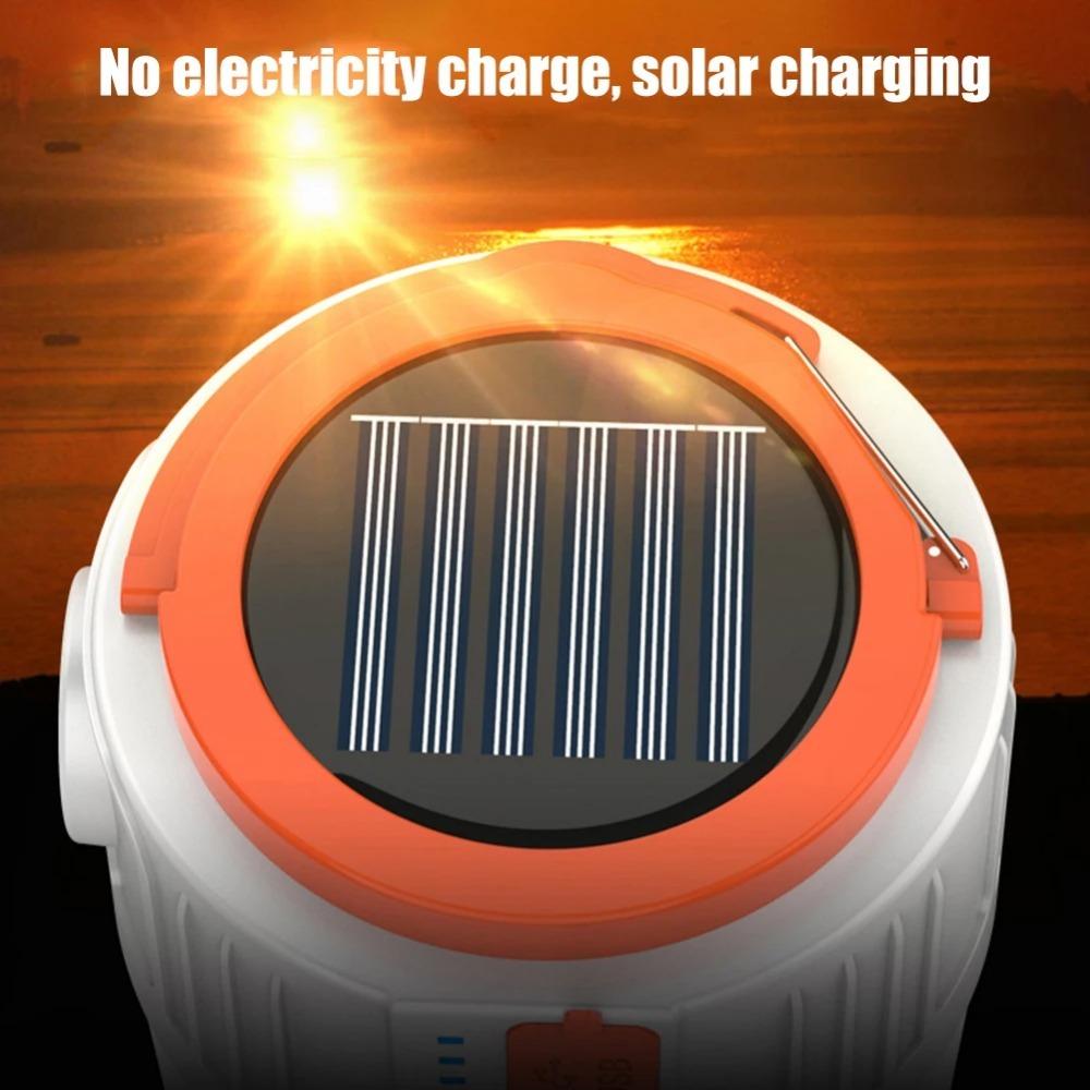 LED Camping Lamp USB Charging IP55 Emergency Power Bank Solar Hanging Camping Lantern with Hook 3000mah 6000LM Outdoor Lighting