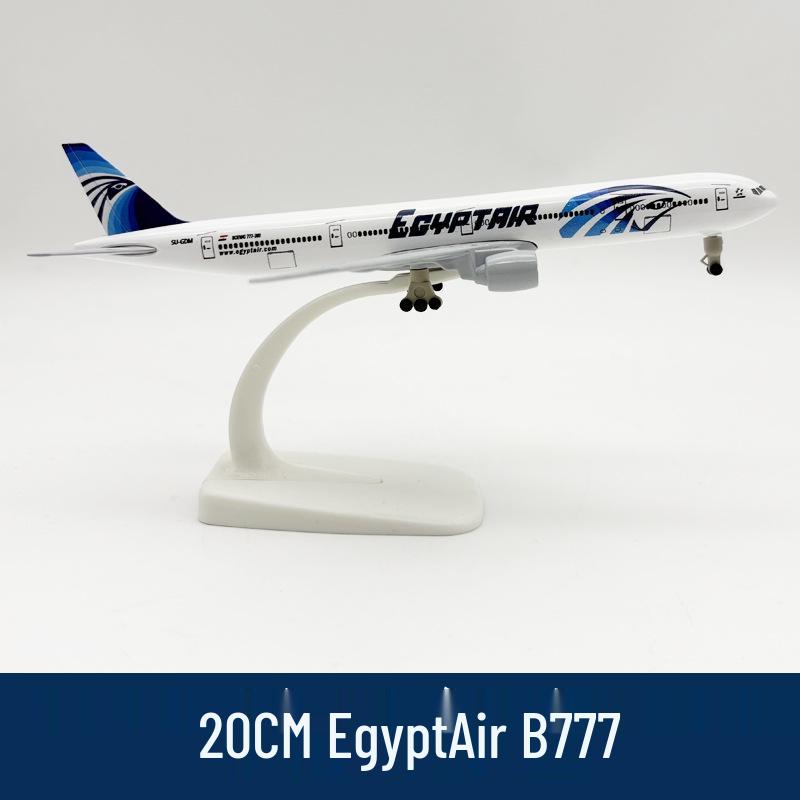 20CM Alloy Egypt Boeing 777 Airplane Model Collectible Home Décor