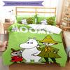 3pcs Moomin Bedding Set Duvet Cover Closure Includes 1 Duvet Cover & 2 Pillowcases, Soft and Comfortable for All Seasons.