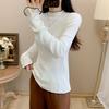 House Autumn and Winter Export European and American Women's Clothing Stringy Selvedge Round Neck Stretch Knitwear Plus Size Bottoming Sweater