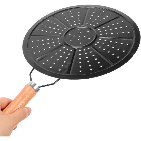 Cabilock 2 шт. Рассекатель пламени Красный Уменьшитель Пламени Защита от пламени Пластина для медленного кипячения с деревянной ручкой Горячая изоляционная подставка для домашней кухни Магазина 22 см Рассекатель пламени для