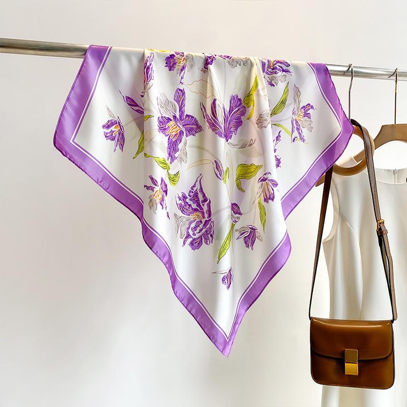 

Квадратный шарф 70x70см из искусственного шелка для женщин шаль хиджаб шейный платок женская лента для волос повязка на голову модная накидка бандана