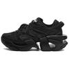 Space Textile, Synthetic Leather Cushioning Abrasion Resistant Breathable Low Top Chunky Sneakers Men's Black F12M324103FBK