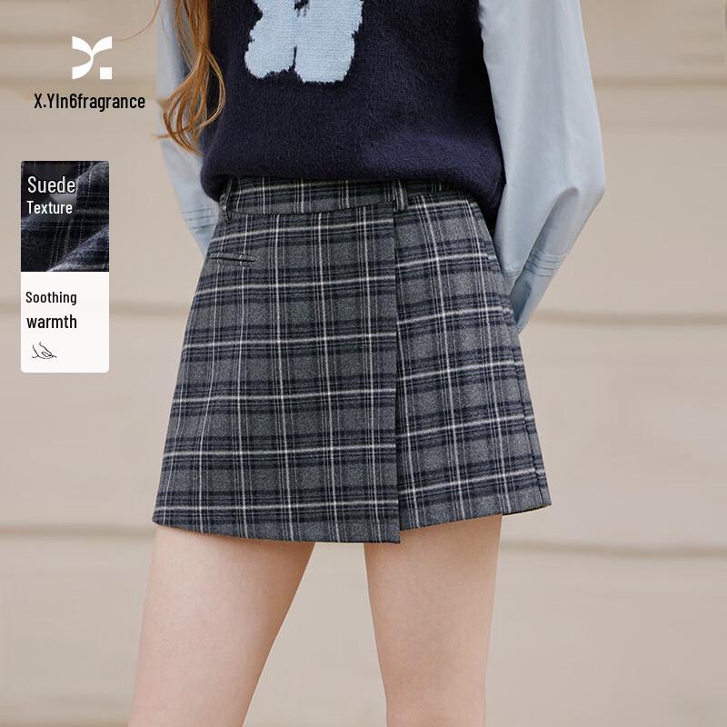 Xiangying Women s Preppy Plaid Skort S