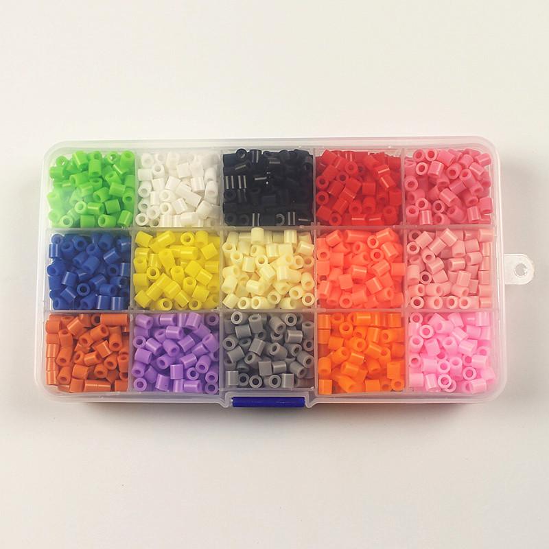 15-Color Perler Beads Set: 5mm Fuse Beads for DIY 3D Puzzles & Children's Educational Toys