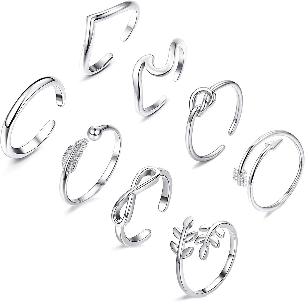 3 Anelli per Dita dei Piedi da Donna in Acciaio Inossidabile Regolabili Anello per Piede Sexy Estivo da Spiaggia Con Diamanti Impilabile Anello da Uomo e Donna