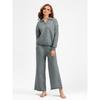 HNXC Autumn and Winter Knitted Set: Women's Loose Polo Neck Sweater, Wide-leg Pants, Elegant Two-piece Set