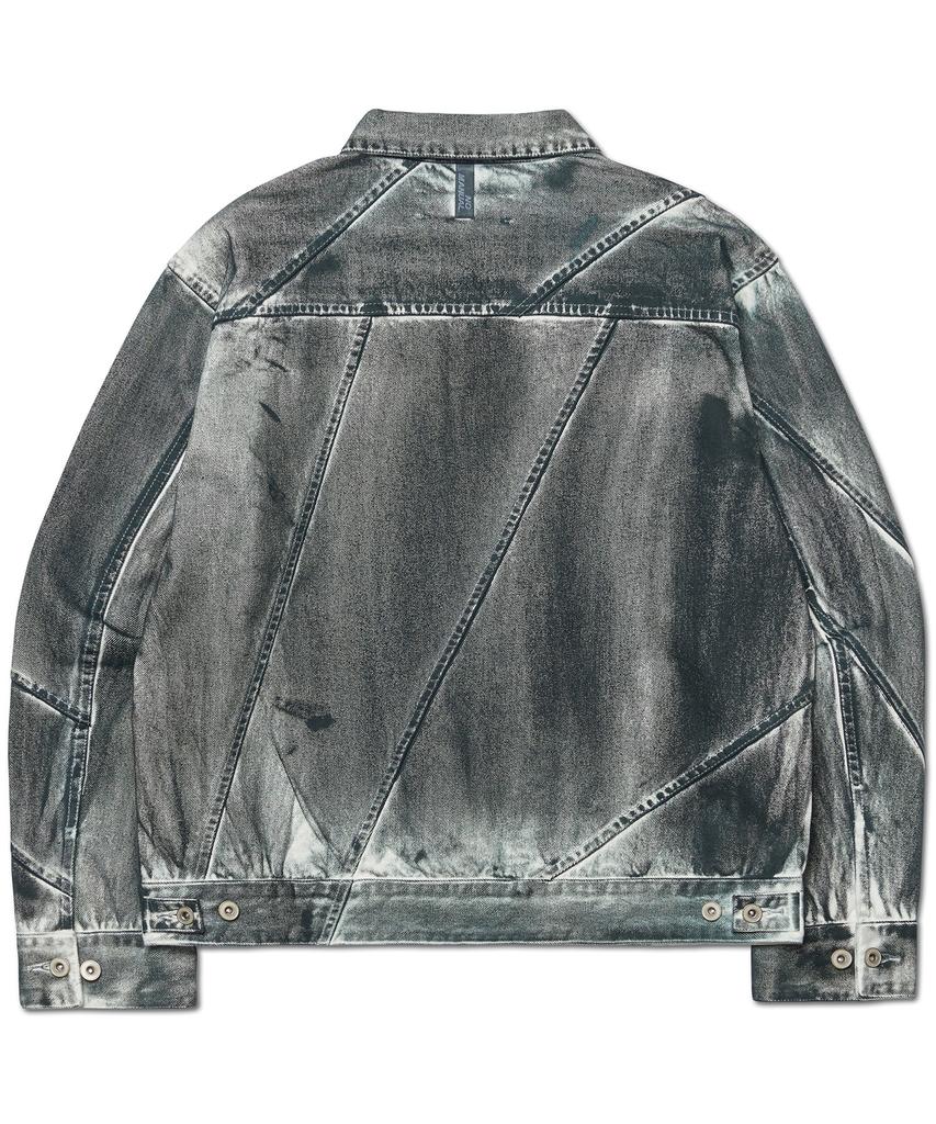Nomanual Stained D.L Denim Trucker Jacket - Stained White
