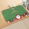Christmas Themed Door Mat Santa Claus Snowman Gift Box Patterns Soft Non Slip Rug for Entryway Bathroom Xmas Decor