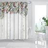 Merry Christmas Shower Curtains New Year Santa Bathroom Decor Bath Curtain Cartoon Snowman Elk Bath Bathroom Curtains