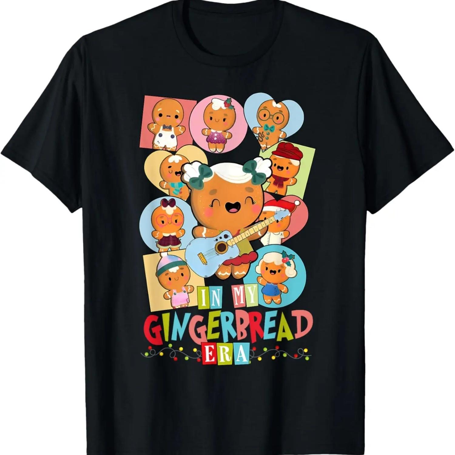 In My Gingerbread Era Christmas Xmas Family Matching Pajamas T-Shirt S чёрный