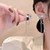 Women's Gentle Cubic Lovely Ribbon Earrings [Silver Needle]