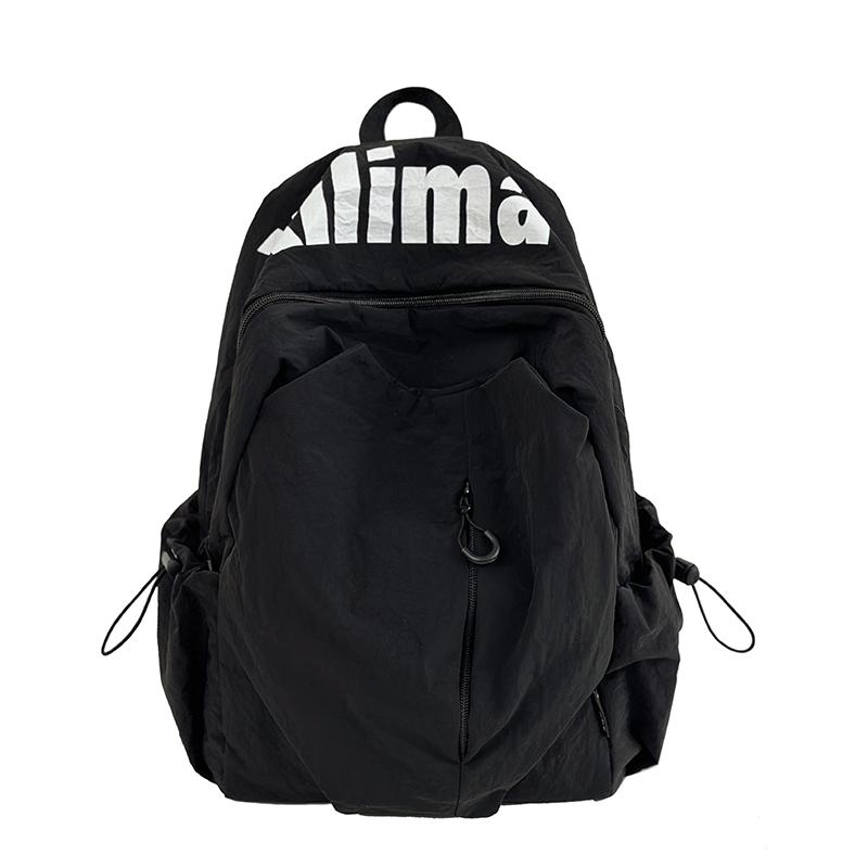 

Повседневный рюкзак, Модный простой большой вместимости мужской и женский в одном стиле рюкзак для поездок на работу, Прочный студенческий школьный рюкзак чёрный