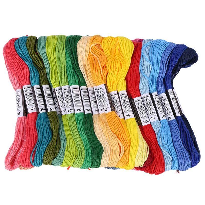 ABUL-100 Skeins Embroidery Floss Cross Stitch Thread Bracelet String With Needles For Friendship Bracelet