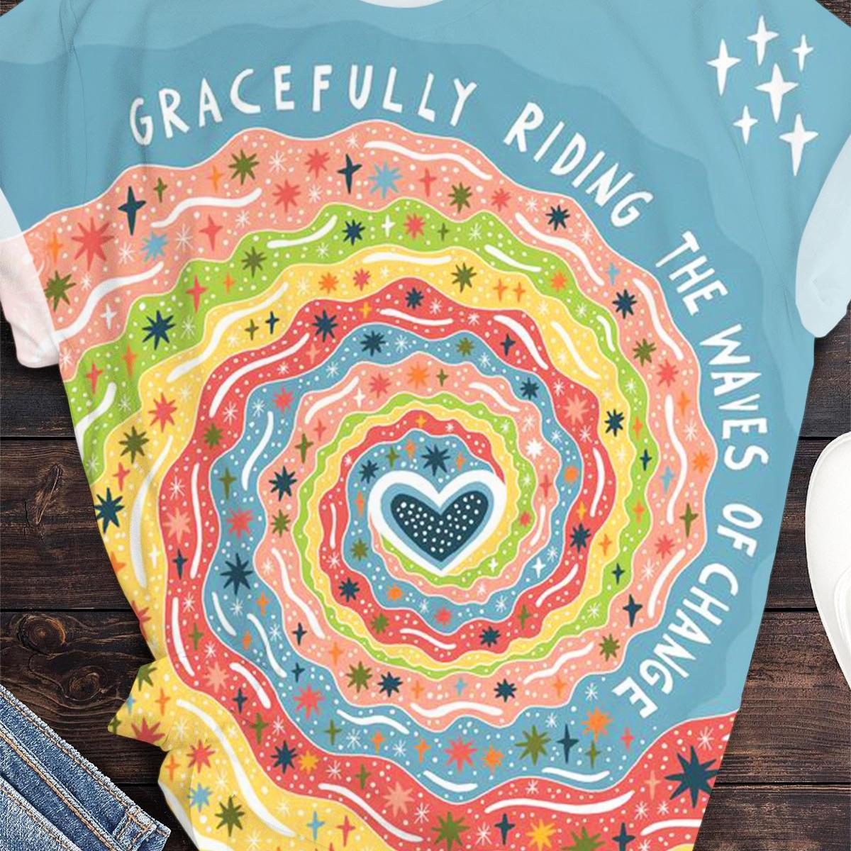 

Женская футболка с 3D-принтом, цветочной кавайной анималистичной графикой, повседневные футболки с коротким рукавом, модные летние футболки с круглым вырезом Y2K для женщин XL