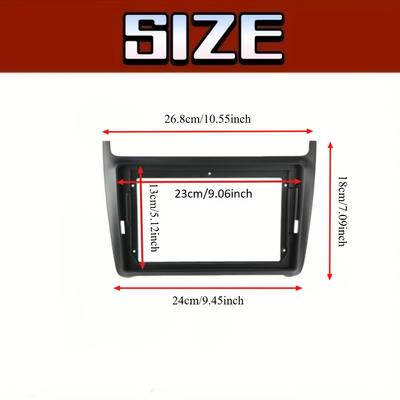 2 DIN 9-Inch Car Stereo Audio Fascia Frame for Volkswagen VW (2011-2016) – DVD Panel Bezel Installation Trim Kit