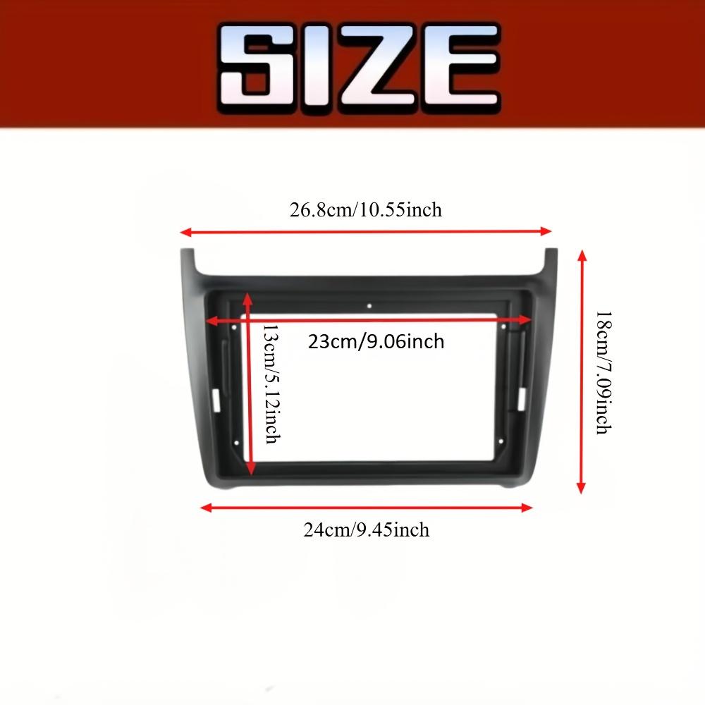 2 DIN 9-Inch Car Stereo Audio Fascia Frame for Volkswagen VW (2011-2016) – DVD Panel Bezel Installation Trim Kit