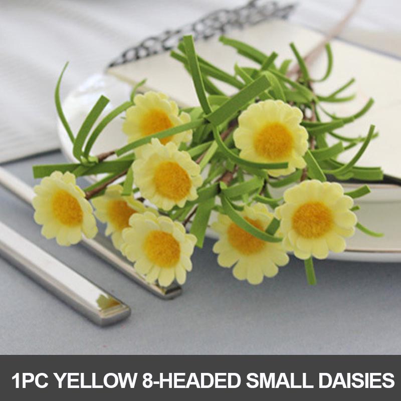 

1PC-8 simulated flowers - multiple colors - suitable for home decoration жёлтый
