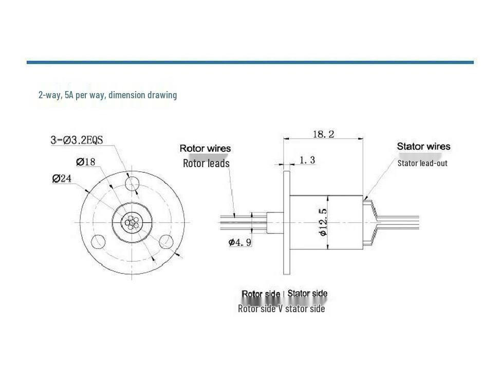 High-Power Conductive Slip Ring: 2 Connectors, 36 Large Brushes, 6A to 12-Way Carbon Brush Collector