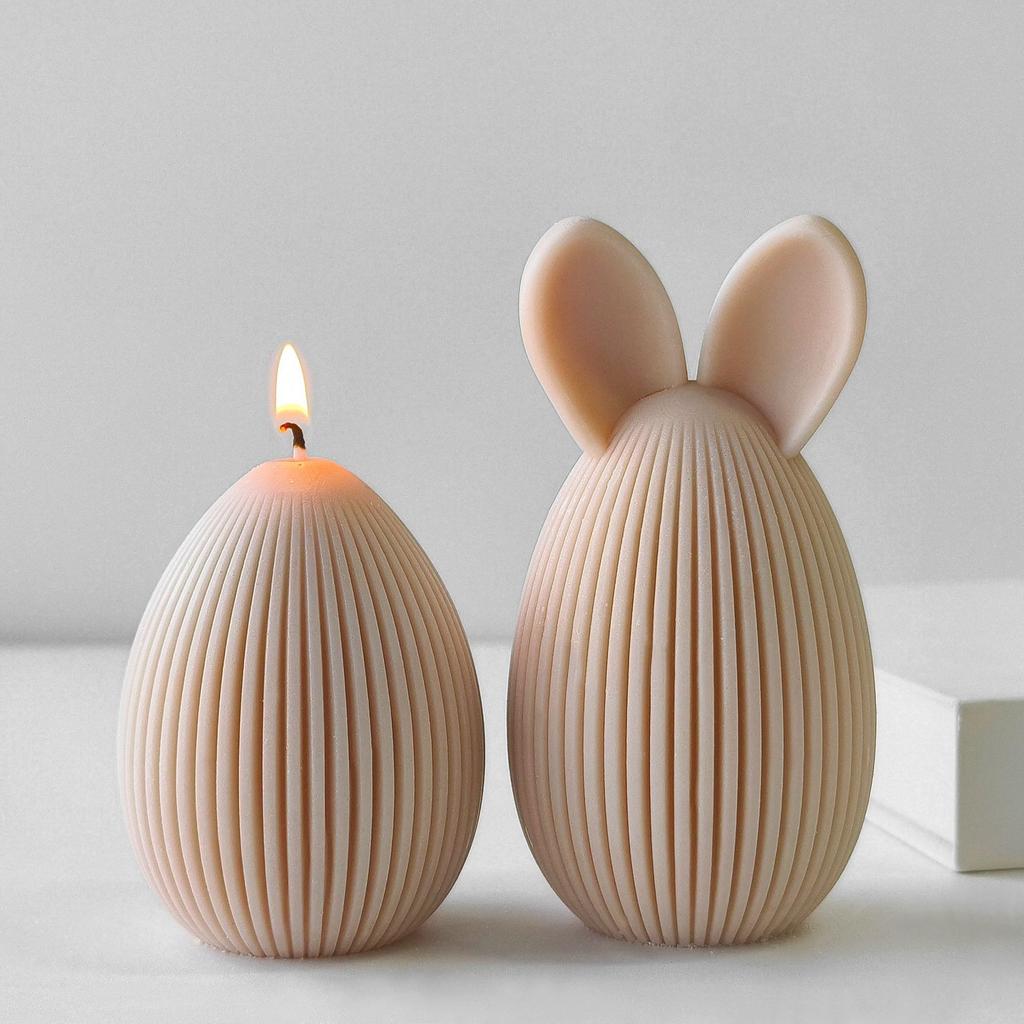 DIY Easter Bunny Egg Candle Mold Egg Shape Aroma Plaster Resin Decoration Silicone Molds Easter Candle Making Supplies