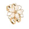 Colorful Drip Oil Flower Bracelet & Ring Set with Double Layer Petal Design for Women