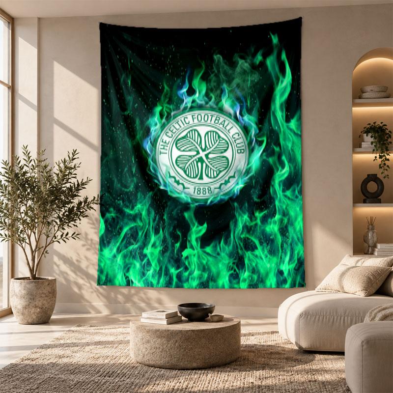 Decorative Tapestry,Celtic FC Printed Wall Art, Lightweight Wall Hanging For Bedroom Background