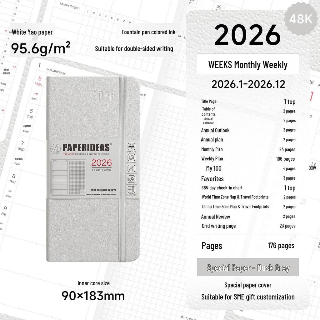 2026 Portable Weekly Planner: Leather-Covered Diary & Time Management Book