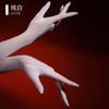 Sexy Women 3D Thin Elastic Oil Glossy Long Glove Sheer See Through Shiny Sunscreen Long Glove Driving Dance Maid Gloves