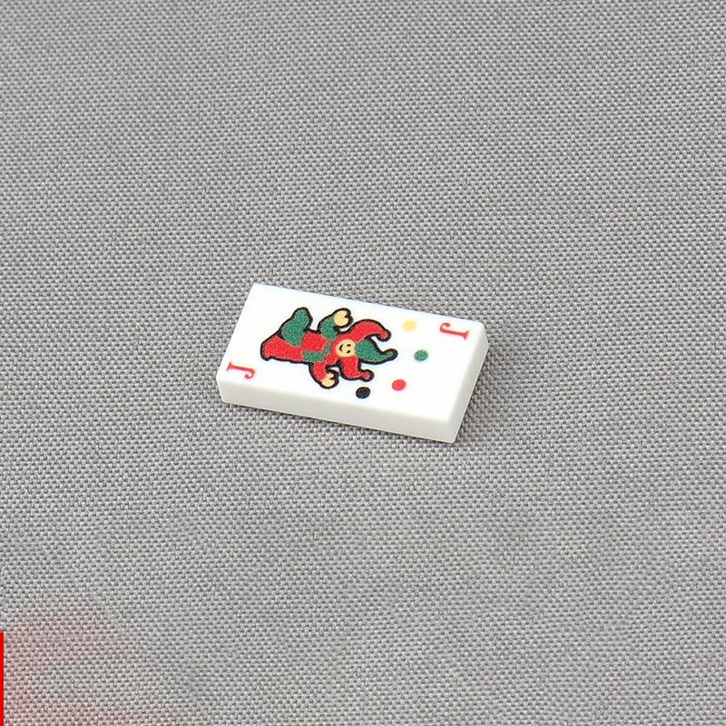 

DIY Build Ten Pieces Printed 3069 1x2 Poker Clown Cards Pattern Building Up Pieces Plum Blossom Ghost Bricks Particle Learning Toy Play kits Gifts