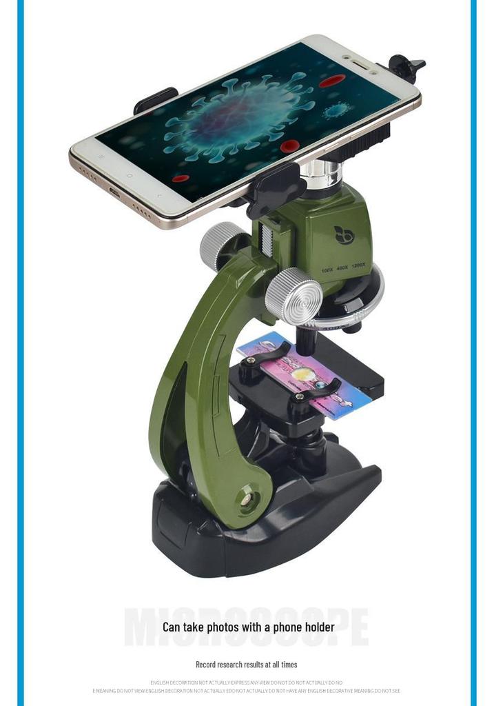 High-Power Kids Educational Microscope with Phone Holder