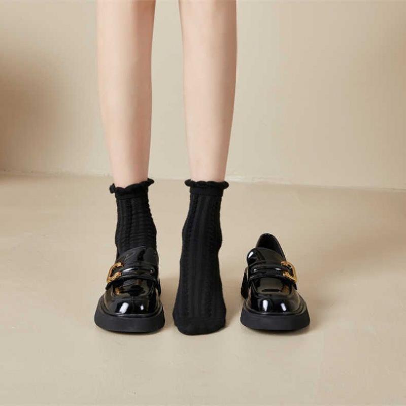 Small Leather Shoes Women'S British Style Thick Heel Single Shoes Women'S Platform Loafers Korean Version Of Student Women'S Shoes Versatile