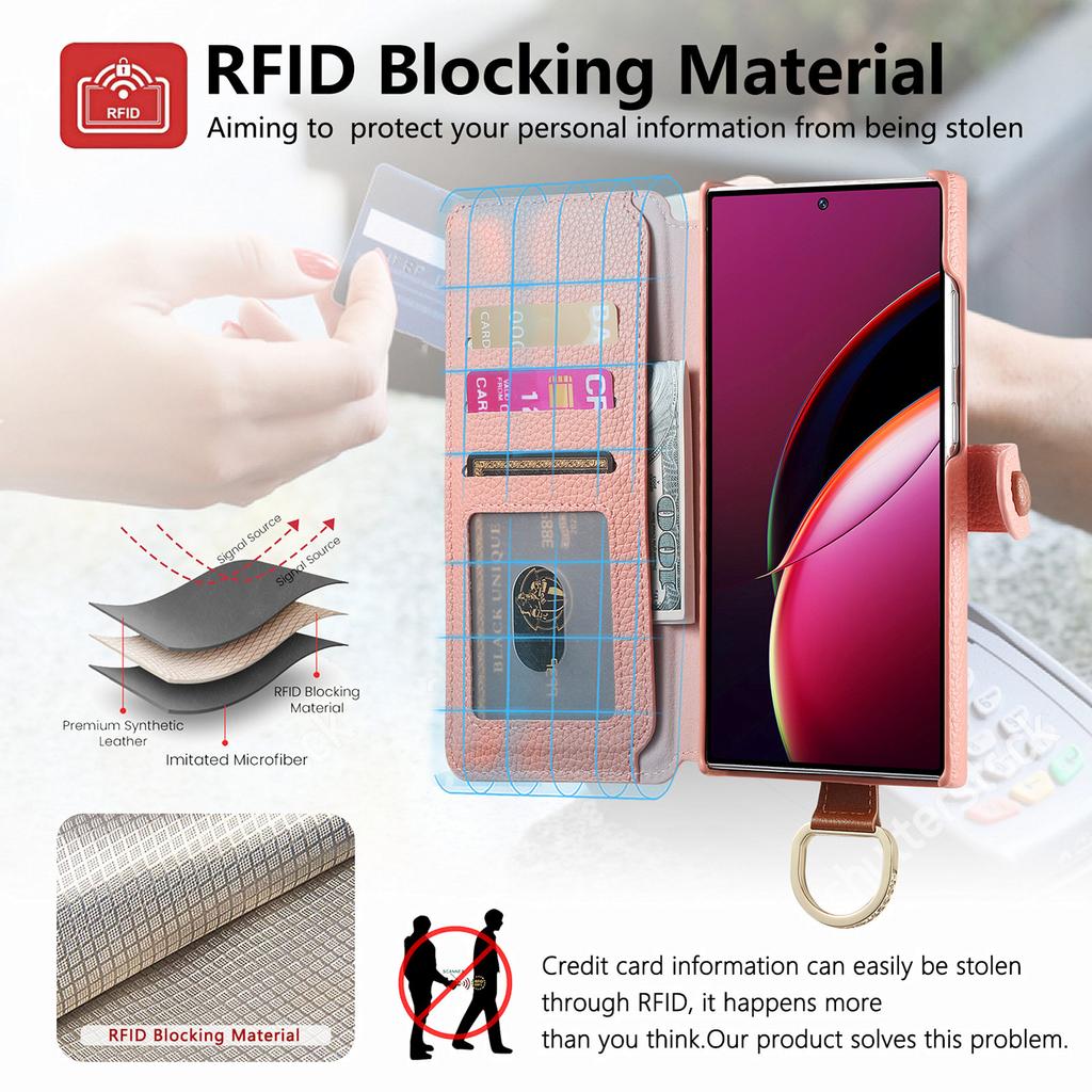 Wristband Cards Solt Wallet Leather Zipper Bag Case For Samsung Galaxy S24 Ultra S23 Plus S22 A55 A15 A35 A25 Book Flip Cover