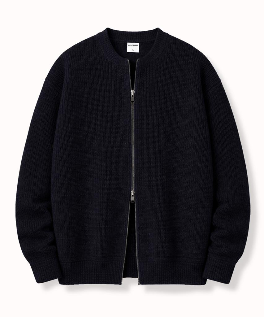 Basic Label Ethan 2Way Oversized-Fit Knitwear Zip-Up Cardigan 3 Color [Blbg_4012]