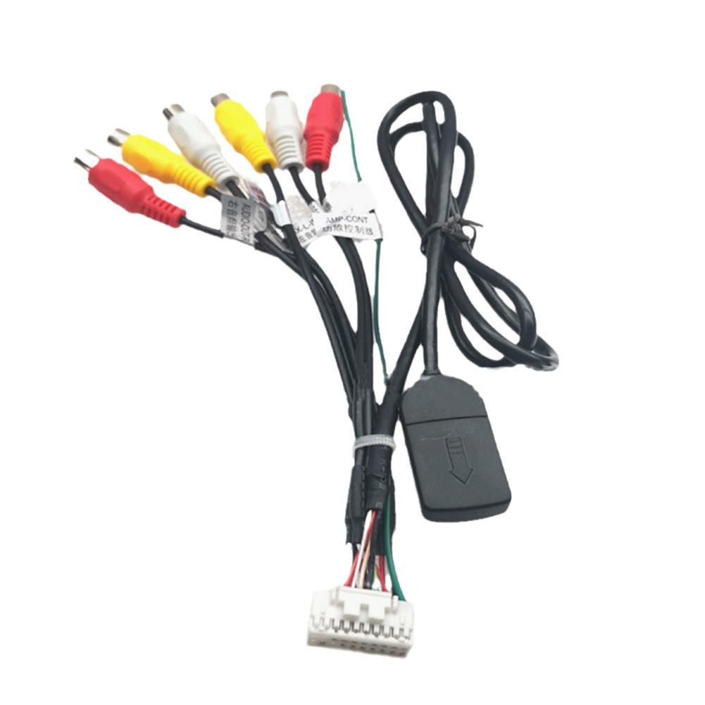 Wtyczka 20-pinowa Radio samochodowe Stereo Wyjście RCA Wiązka przewodów Aux Przewód do okablowania karty Adapter 4G Kabel złącza samochodowego Gniazdo Subwoofer Radio X2t7