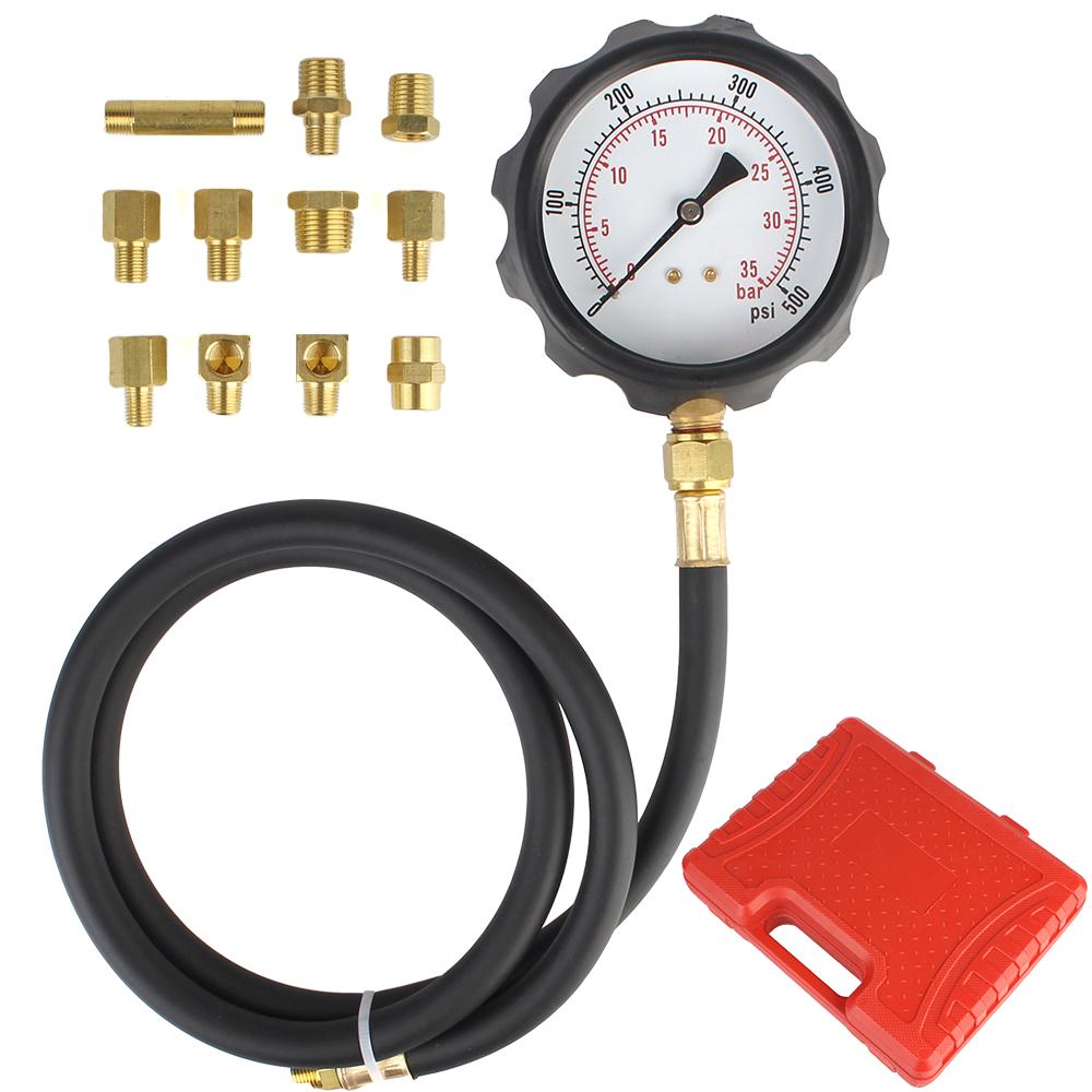 12Pcs Multi-function Oil Pressure Gauge Automotive Hydraulic Oil Pressure Gauge TU-11A Diagnostic Service Set Tools Transmission Pressure Gauge