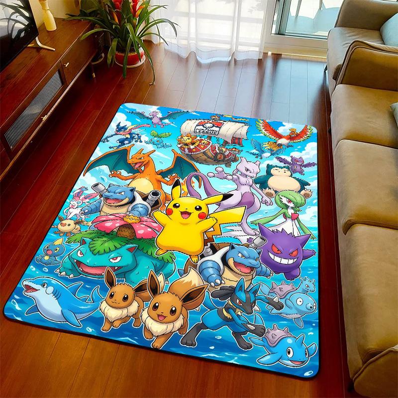 Pokemon Interior Rug Carpet Anime Floor Mat Soft Touch Anti Slip Bottom for Bedroom Living Room -QJY