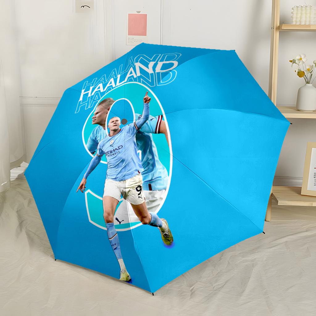 Haaland's Manchester City Debut Outdoor Automatic Umbrella Sturdy 8-Rib Shaft Foldable Design Travel Essential Stylish Accessory