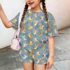 Kids Casual Short Sleeve Shirt and Shorts Set Animal Pattern Lightweight Summer Outfit Soft Fabric Comfortable Fit