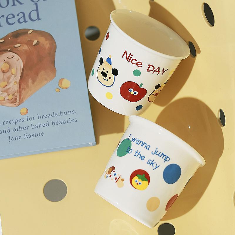 Party Ceramic Paper Cup Cute Children Holding Pudding Yogurt Cup Ice Cream Cup Large Capacity Ceramic Cup