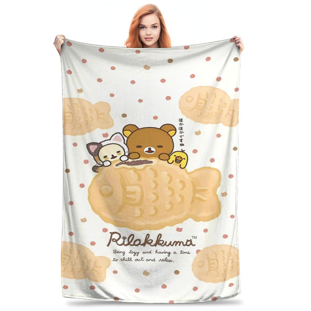 Rilakkuma Blanket Quality Soft  Throw Blanket Winter Children Bedroom Street Trend Bedspread