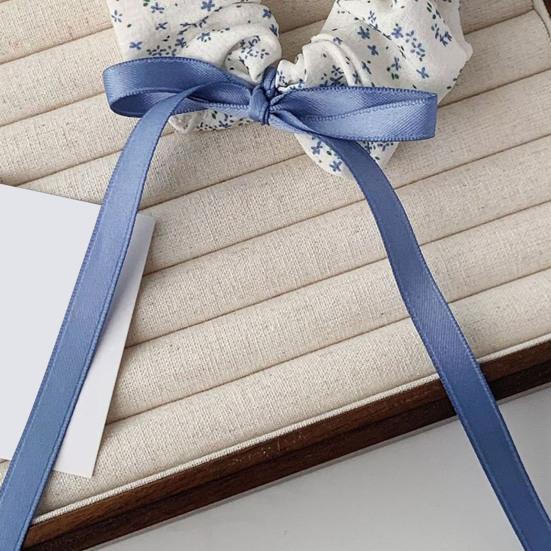 Hair Rope Fluffy Hair Volume Booster Widened Pleated Design Satin Bow Ribbon Hair Tie Pastoral Style Hair Accessory