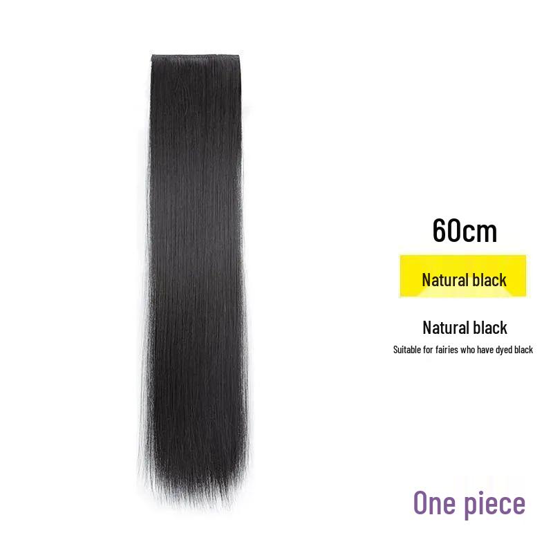 Women's Invisible Seamless Hand-Knitted Long Straight Hair Extension Set - Increases Volume, Lightweight, Natural Look
