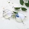 Metal Anti Blue Light Round Prescription Glasses for Women Men Students Myopia 0 to -6.0 Diopters